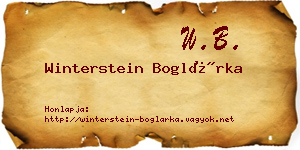 Winterstein Boglárka névjegykártya